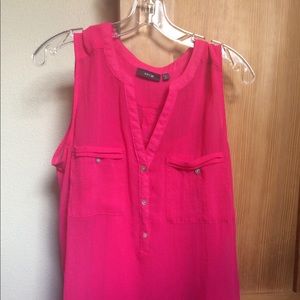 Hot pink summer sleeveless blouse
